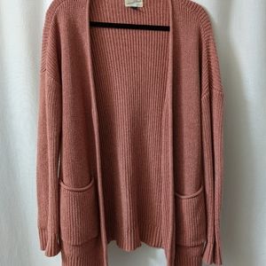 Rose pink knit cardigan
